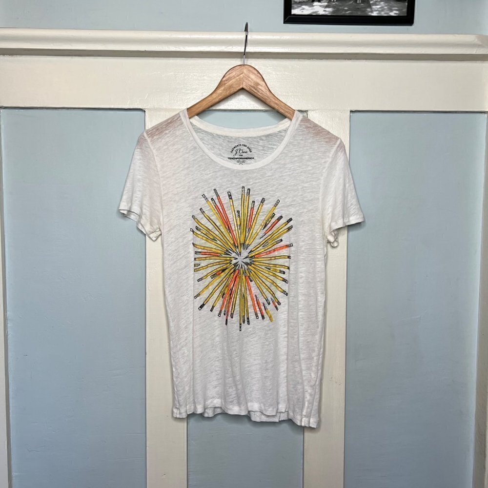 J. Crew Pencil & Geometric Shapes T-Shirt Bundle x2 Sz. Medium - Picture 3 of 12